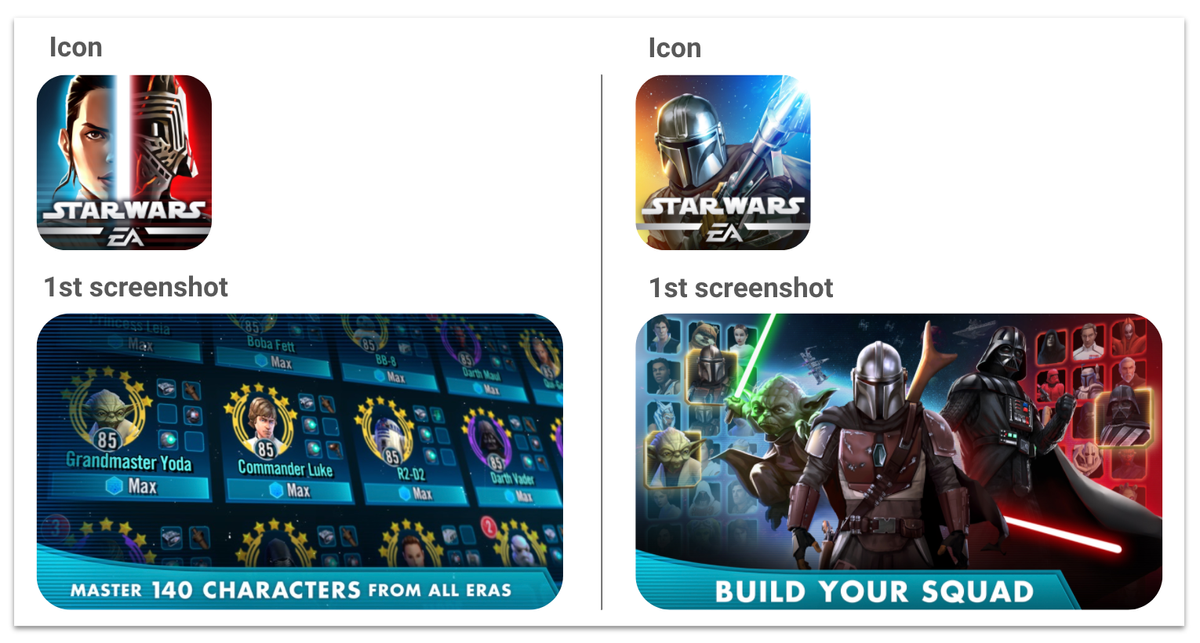 Creative changes for Star Wars: Galaxy of Heroes iOS